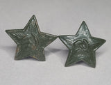 Soviet Large Green Painted Hat Stars