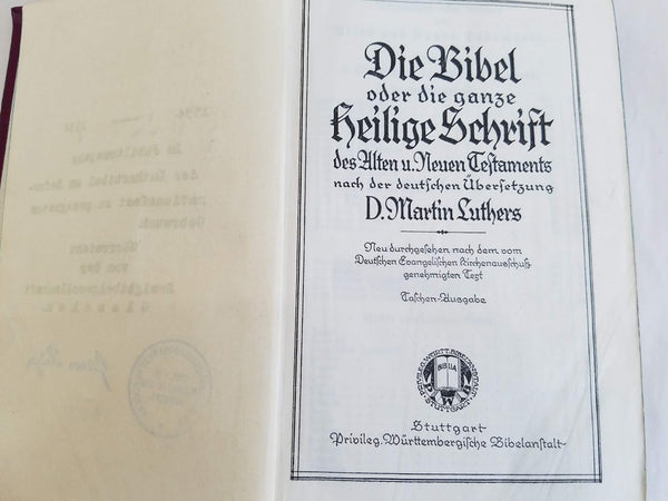Pre-WWII German Holy Bible Die Heilige Schrift 1933 – Ostfront