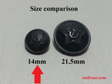 Repro Soviet 14mm Tunic Buttons - Black Anodized
