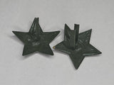 Soviet Large Green Painted Hat Stars