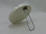 Original German Foldable Round Shaving Mirror, White Celluloid