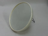 Original German Foldable Round Shaving Mirror, White Celluloid