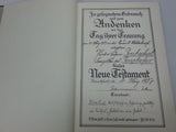 1933 German New Testament Protestant Bible with Psalms (1937 Inscription)