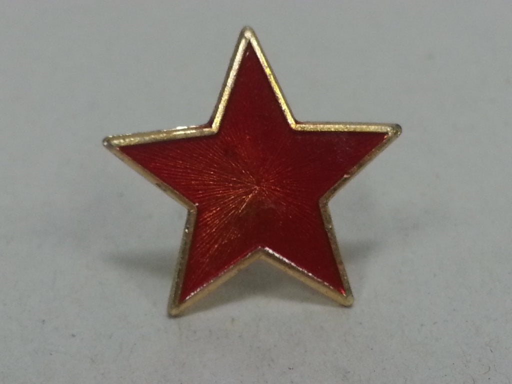 Bulgarian / Yugoslavian Red Enamel Hat Cap Star 