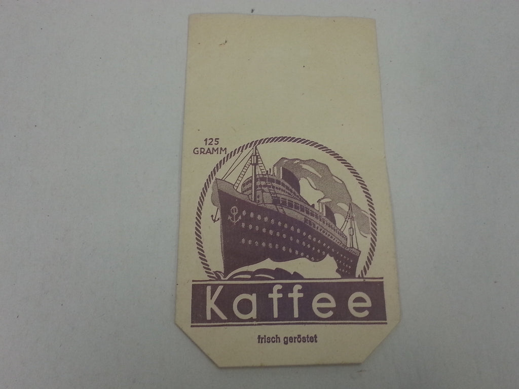 Original WWII German Coffee Bag with Boat Graphic