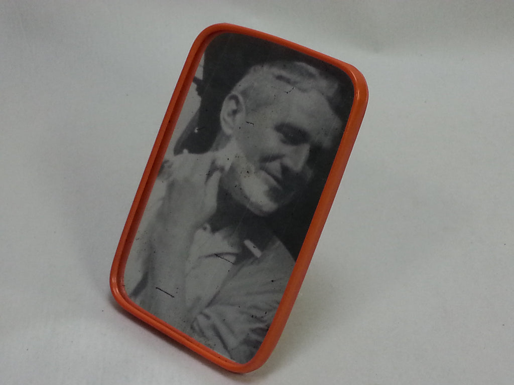 Original WWII German Shaving Mirror w Orange Trim