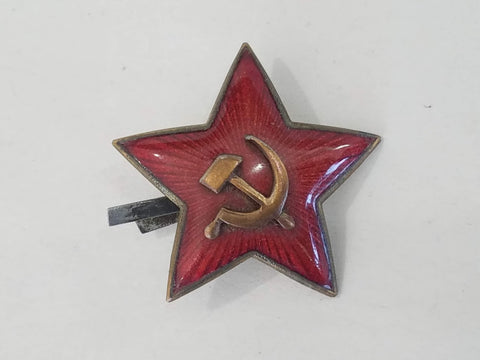 Original WWII Soviet Cap Hat Star 2 Piece Construction