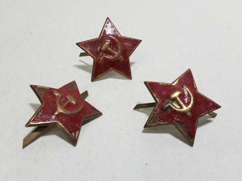 Original WWII Soviet Russian Small Red Enamel Cap Hat Star (AS-IS)