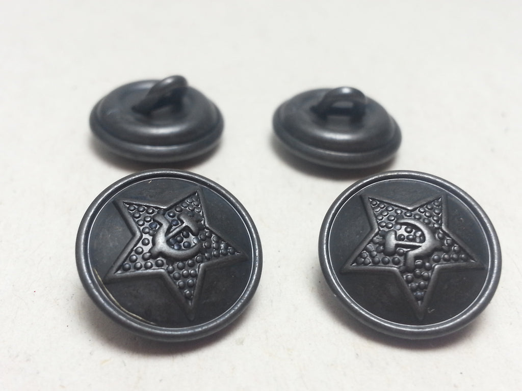 Repro WWII Soviet 14mm Tunic Buttons - Black Anodized