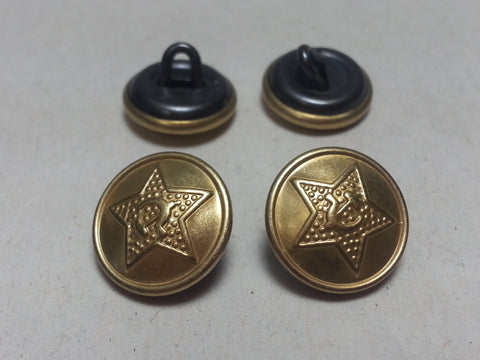 Repro WWII Soviet Russian 14mm Tunic Buttons - Brass