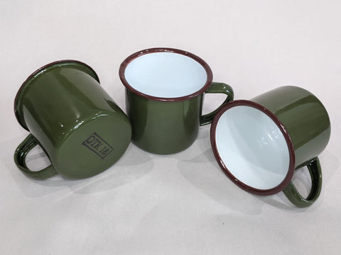 Repro WWII Soviet Russian Green Enamel Cups
