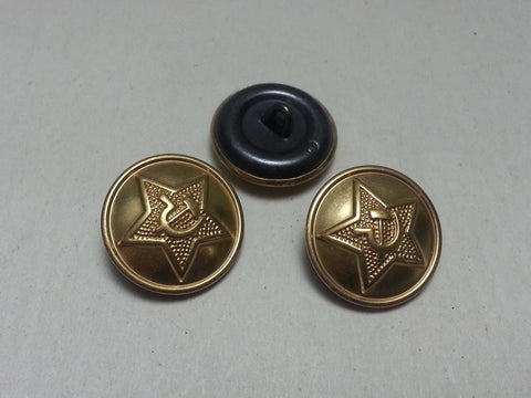 Repro WWII Soviet Russian Large 21.5mm Buttons - Brass