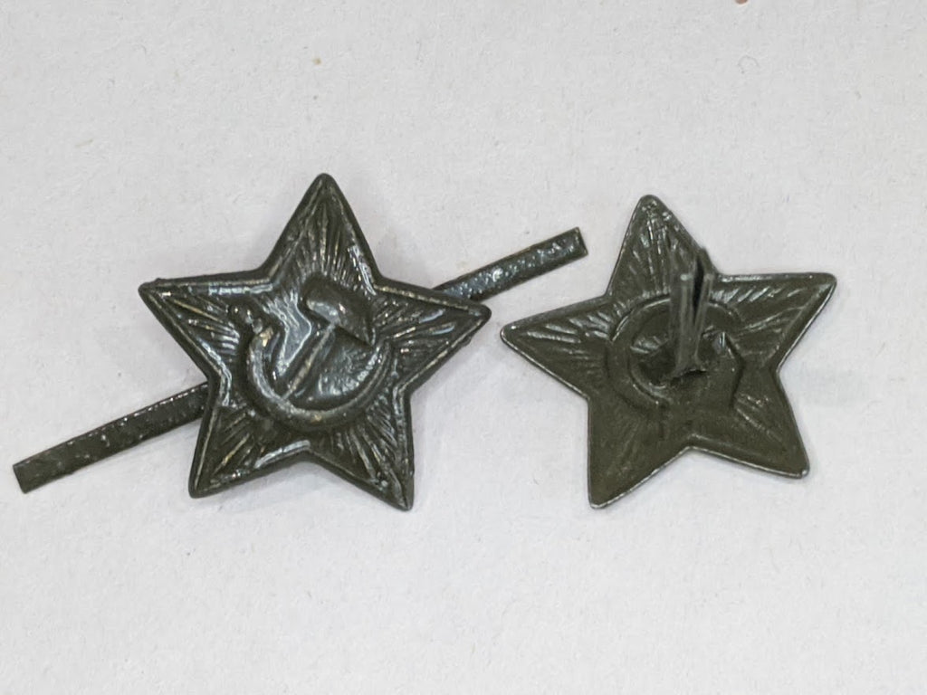 Small Green Painted WWII Soviet Russian Hat Stars