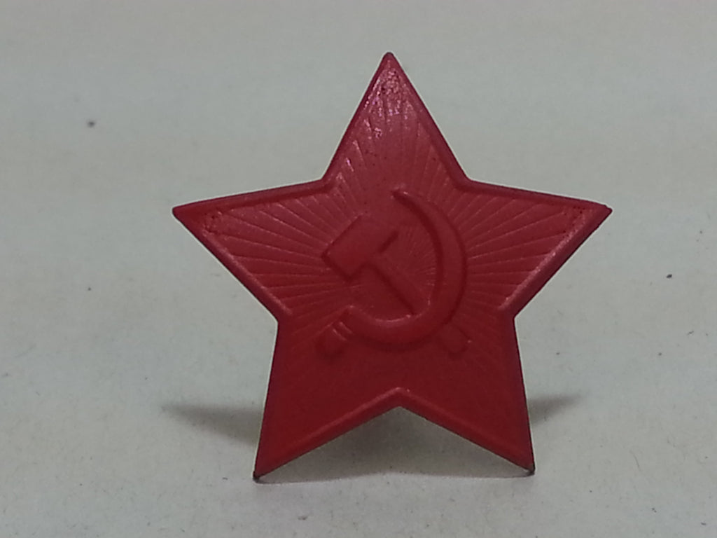 WWII Large Red Painted Soviet Russian Cap Hat Star Repro 