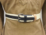 WWII Soviet Russian Tan Equipment Belt w Black Leather Reproduction