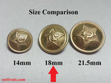 Repro Soviet 18mm Buttons - Brass