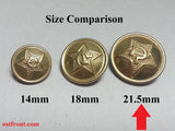 Repro Soviet Large 21.5mm Buttons - Brass