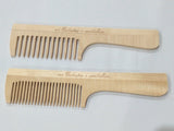 Wooden Comb with Handle - Russian Writing